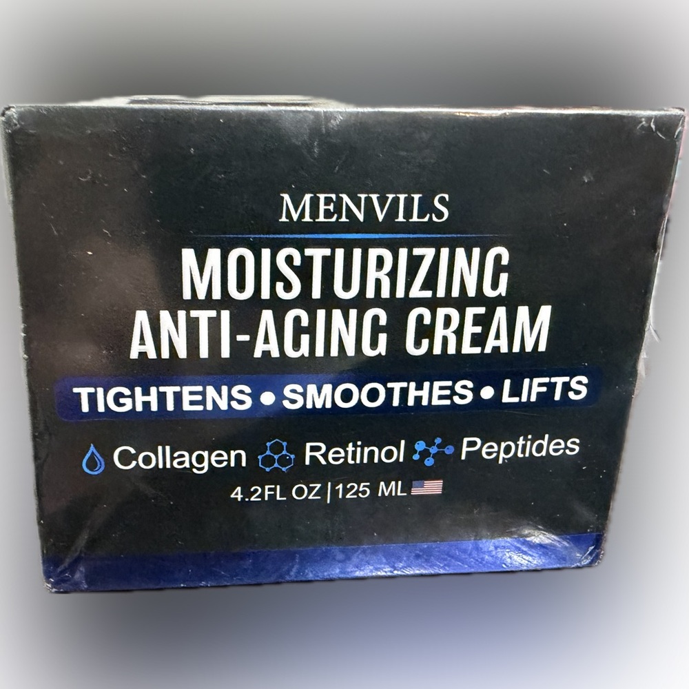 Menvils Moisturizing Anti-Aging Cream Collagen Retinol Peptides 4.2oz/125ml Face